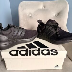Adidas Black Athletic Shoes with Mesh Upper